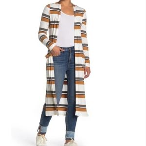 NWOT Socialite stripe open front ribbed cardigan